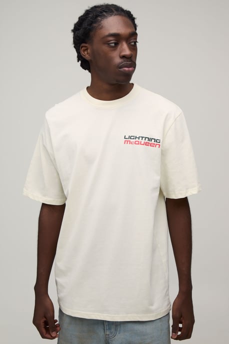 Tall Regular Lightning McQueen Motor License Print T-shirt - Image 3