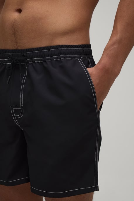 Constrast Stitch Cargo Pocket Mid Length Swim Short - Image 3