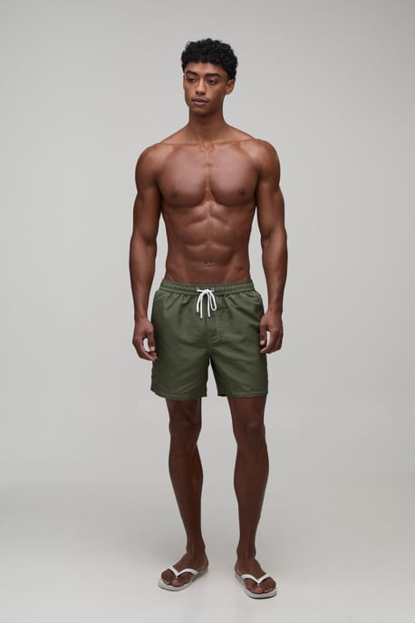 Constrast Stitch Cargo Pocket Mid Length Swim Short - Image 4