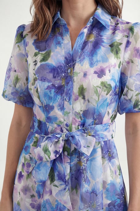 Petite Floral Burn Out Shirt Dress - Image 2