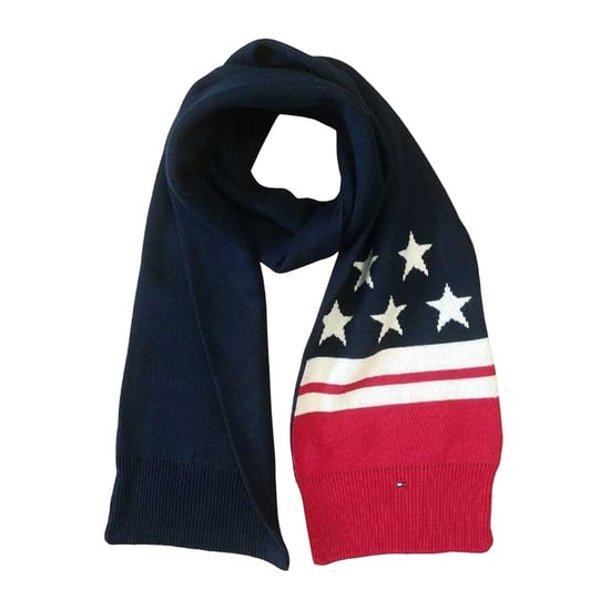 Tommy Hilfiger Gebreide sjaal met sterren voor kinderen (Rood/Wit/Navy Blauw) - Image 1