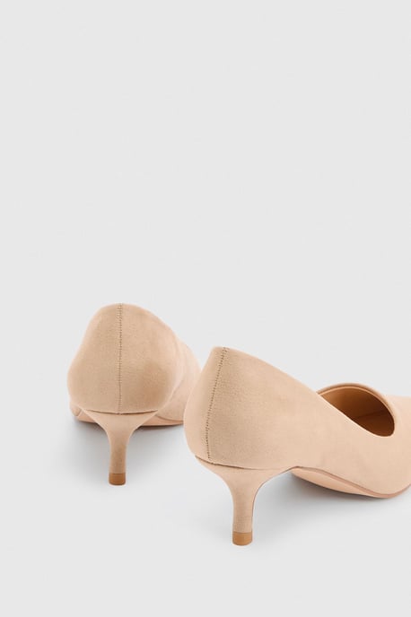 Dove Faux Suede Kitten Heel Court Shoes - Image 2