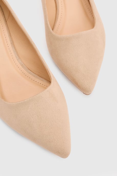 Dove Faux Suede Kitten Heel Court Shoes - Image 3