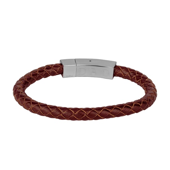 Mens Stainless Steel DAD Leather Bracelet - Image 1
