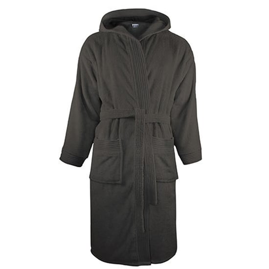 The One Towelling Unisex Adult Hooded Dressing Gown (Anthracite) - Image 1