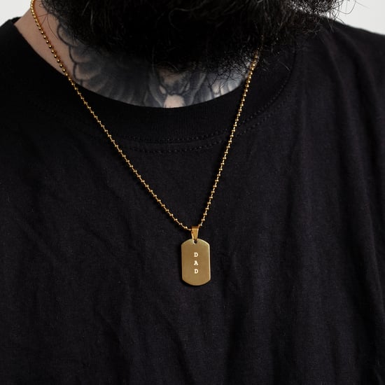 Gold Plated Stainless Steel DAD Dogtag Necklace - Image 4