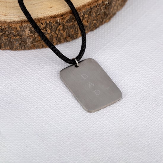 Mens Stainless Steel DAD Dogtag Cord Necklace - Image 3