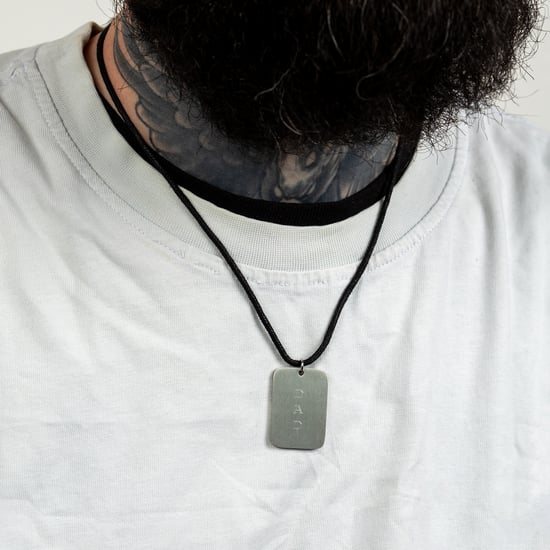 Mens Stainless Steel DAD Dogtag Cord Necklace - Image 4