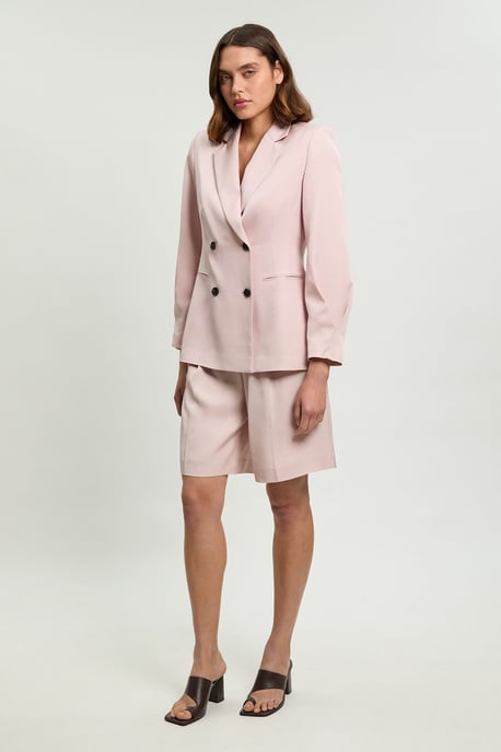Polished Linen Blend Tailored Knee Short - Image 2