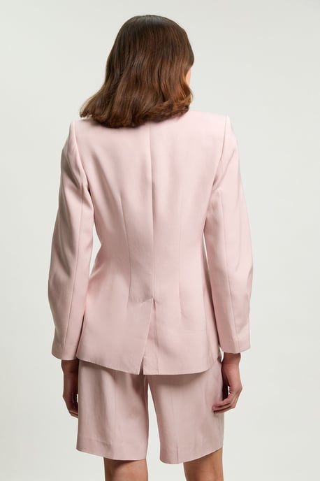Polished Linen Blend Tailored Knee Short - Image 3