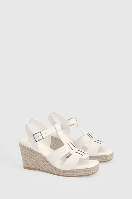 Extra Wide Fit T Bar Strappy Wedges - Image 3