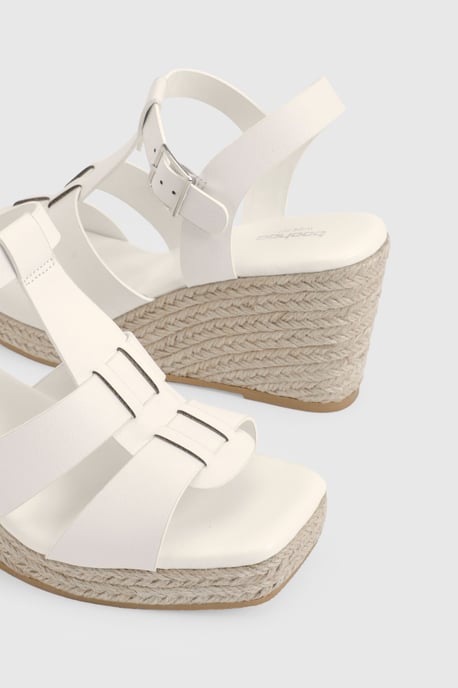 Extra Wide Fit T Bar Strappy Wedges - Image 5