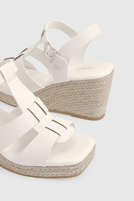 Extra Wide Fit T Bar Strappy Wedges - Image 6
