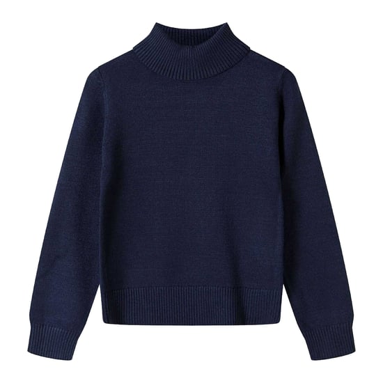 Minoti Meisjes geribbelde zachte trui met schildpadhals (Blauw) - Image 1