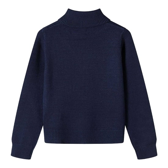 Minoti Meisjes geribbelde zachte trui met schildpadhals (Blauw) - Image 2