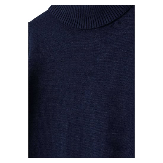 Minoti Meisjes geribbelde zachte trui met schildpadhals (Blauw) - Image 3