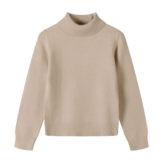 Minoti Meisjes geribbelde zachte trui met schildpadhals (Beige) - Image 2