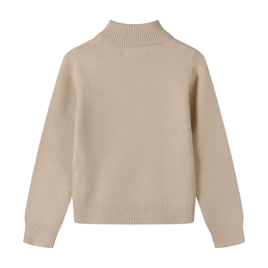 Minoti Meisjes geribbelde zachte trui met schildpadhals (Beige) - Image 3