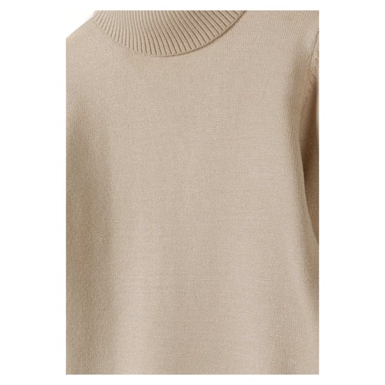 Minoti Meisjes geribbelde zachte trui met schildpadhals (Beige) - Image 4