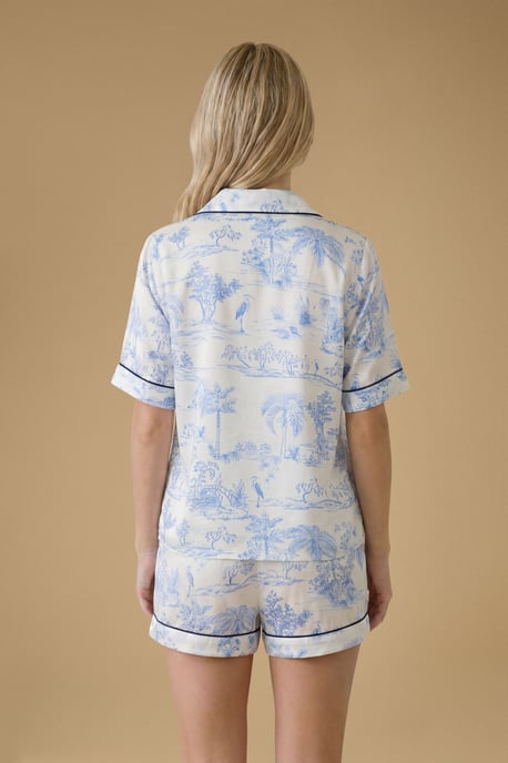 Satin Toile Printed Short Nightwear Set - Image 2