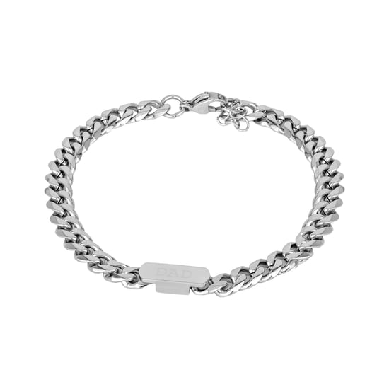 Mens Stainless Steel DAD Curb Bracelet - Image 1