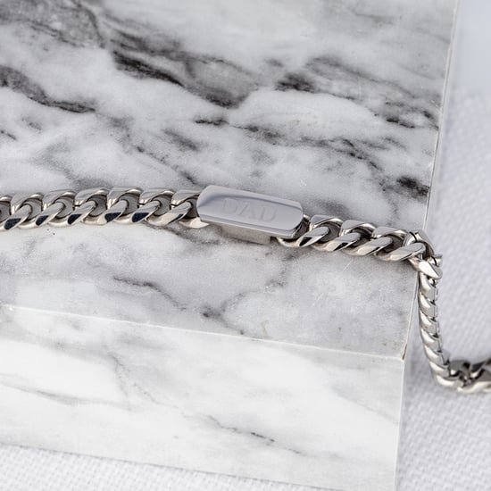 Mens Stainless Steel DAD Curb Bracelet - Image 3