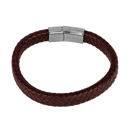 Stainless Steel Woven DAD Leather Bracelet - Image 1