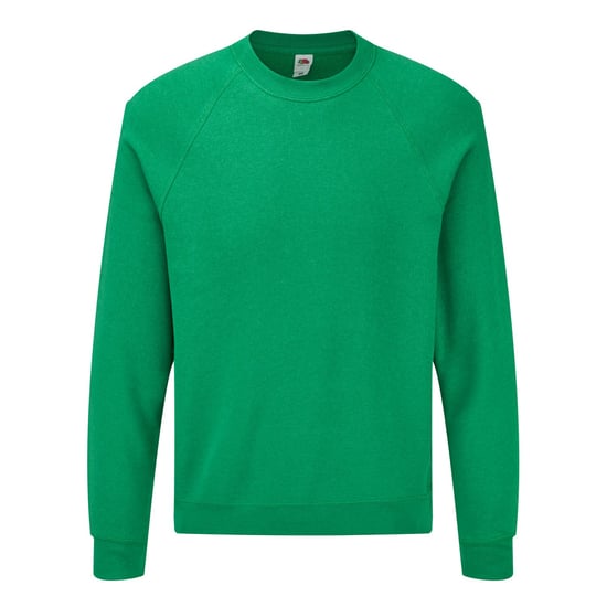 Fruit of the Loom Mens Classic Raglan Jumper (Heather Green) - Image 1