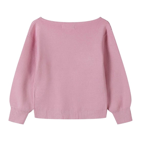 Minoti Gebreide meisjes trui met boothals (Roze) - Image 2