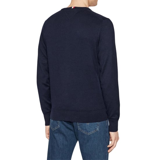 Tommy Hilfiger Heren Sweater Top Katoenmix V Hals (Marineblauw) - Image 2