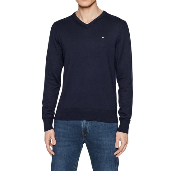 Tommy Hilfiger Heren Sweater Top Katoenmix V Hals (Marineblauw) - Image 3