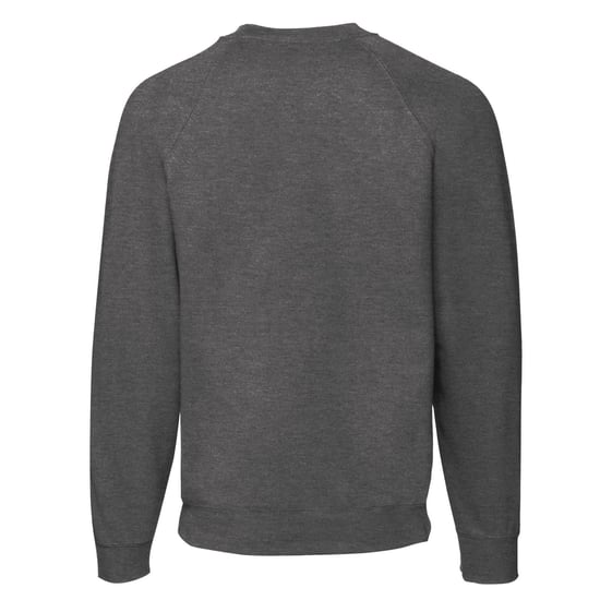 Fruit of the Loom Mens Classic Raglan Jumper (Dark Heather Grey) - Image 2