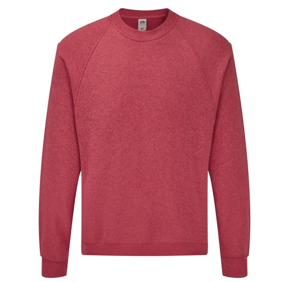 Fruit of the Loom Mens Classic Raglan Jumper (Heather Red) - Image 1