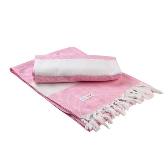 ARTG Hamamzz Marmaris Deluxe Handdoek (Lichtroze/Wit) - Image 1