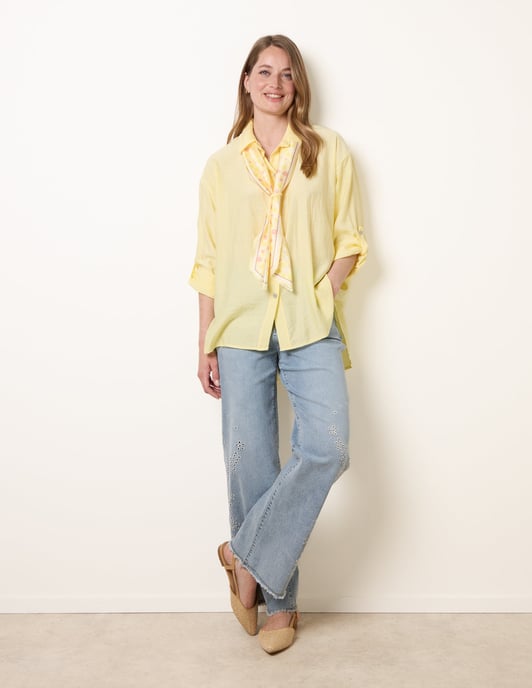 Scarf Viscose Crinkle Shirt - Image 3