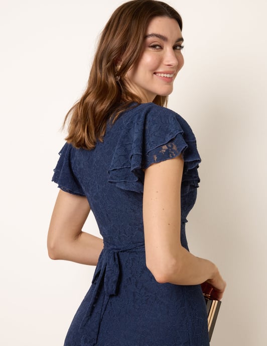 Lace Angel Sleeve Mini Dress - Image 2