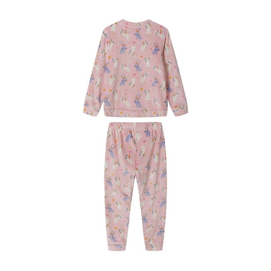 Minoti Meisjes Pyjama Set met Lange Mouwen Van Velours (Roze) - Image 2