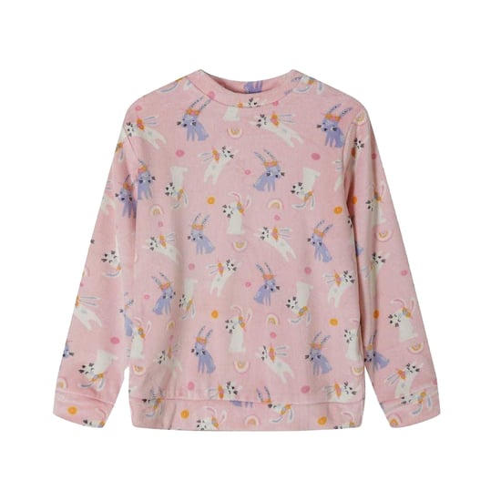 Minoti Meisjes Pyjama Set met Lange Mouwen Van Velours (Roze) - Image 3