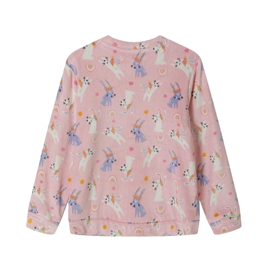 Minoti Meisjes Pyjama Set met Lange Mouwen Van Velours (Roze) - Image 4
