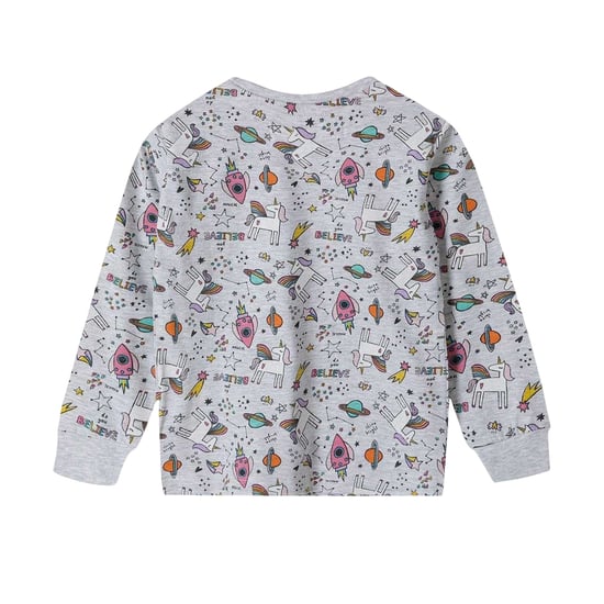 Minoti Pyjamaset met lange mouwen en all-over print voor meisjes (Grijs) - Image 3