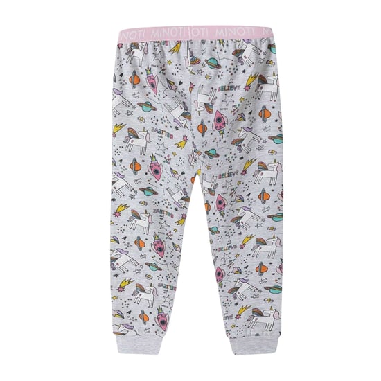 Minoti Pyjamaset met lange mouwen en all-over print voor meisjes (Grijs) - Image 5