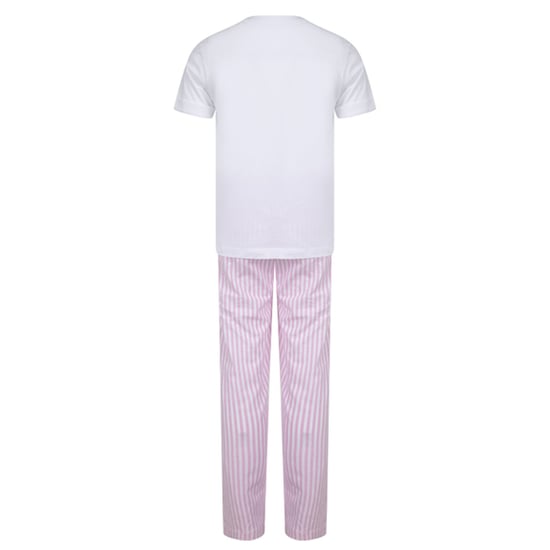 Towel City Pyjamaset met streepjes voor kinderen (Wit/Roze) - Image 2