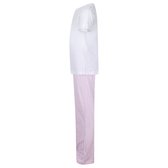 Towel City Pyjamaset met streepjes voor kinderen (Wit/Roze) - Image 3