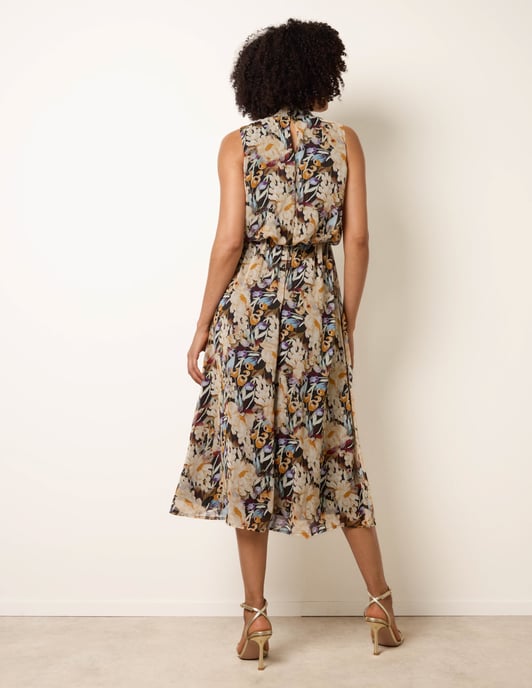Watercolour Printed Sleeveless Midi Dress - Image 4