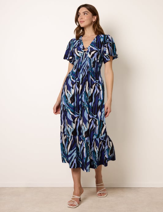 Ring Detail Printed Dress - Image 1