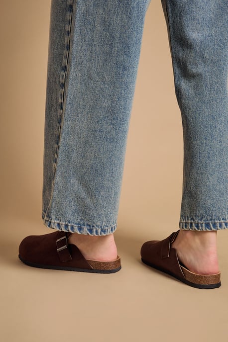Jack Faux Suede Closed Toe Footbed Mules - Image 3