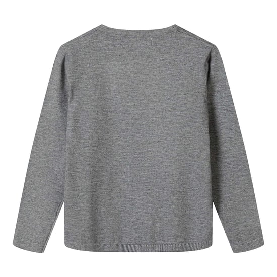 Minoti Effen fijn gebreid vest met knoopsluiting voor jongens (Grijs) - Image 3