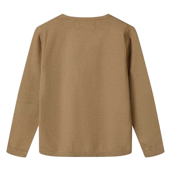 Minoti Effen fijn gebreid vest met knoopsluiting voor jongens (Beige) - Image 2