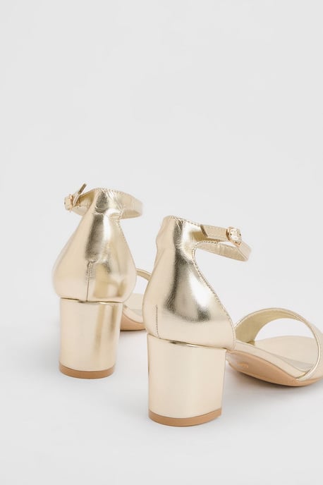 Rory Faux Leather Block Heel 2 Part Sandals - Image 2