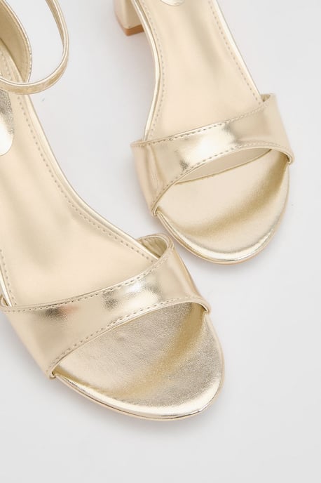Rory Faux Leather Block Heel 2 Part Sandals - Image 3